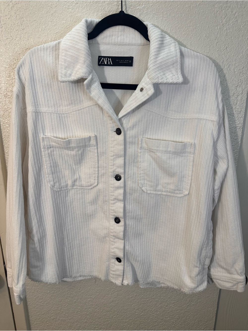 Zara Cream Corduroy Button Jacket